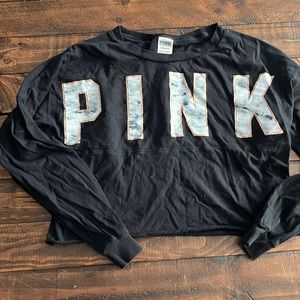 Cropped pink crew